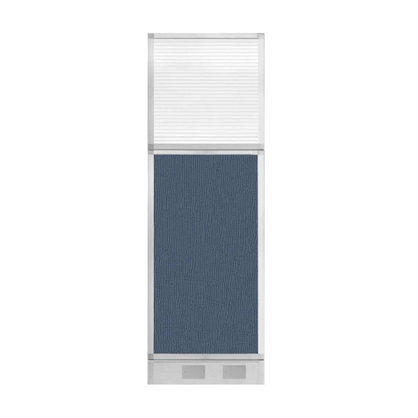 Hush Panel Configurable Cubicle Partition 2' x 6' Ocean Fabric Clear Fluted Window w/ Cable Channel
